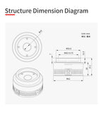 ASI664MC dimension diagram: 62mm diameter, M42x0.75 thread, 12.5mm back focus