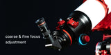 ZWO FF110 APO coarse and fine focus adjustment with diagonal and eyepiece
