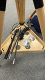 Rowan AZ100 mount head w/encoders, dual motor drives, dual saddles, pan/tilt handle, on Berleback UNI-18 tripod