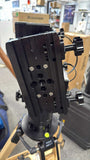 Rowan AZ100 mount head w/encoders, dual motor drives, dual saddles, pan/tilt handle, on Berleback UNI-18 tripod